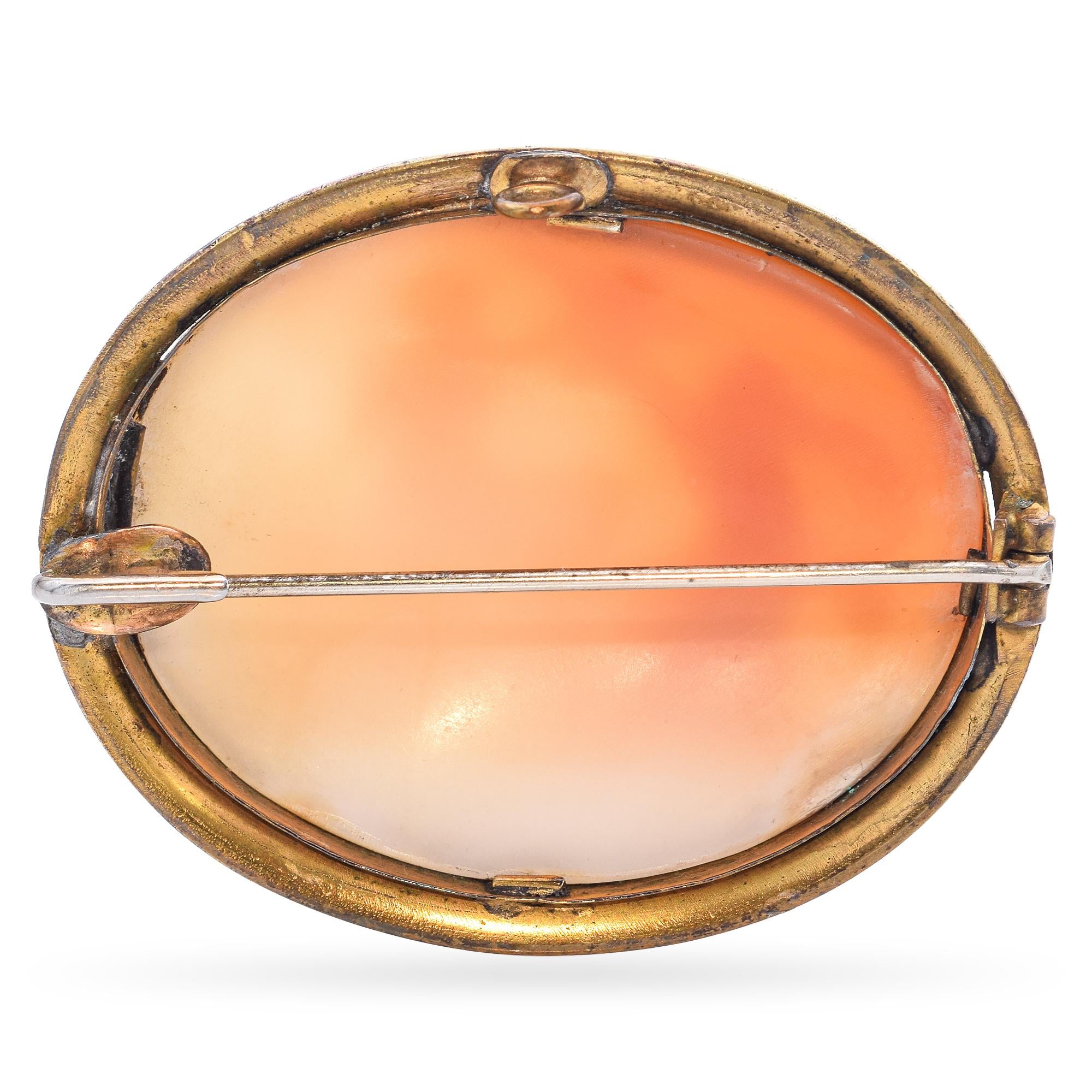 Antique Psyche and Aphrodite Cameo Brooch