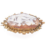 Antique Yellow Gold Winged Nike Judging Souls with Eros Cameo Brooch