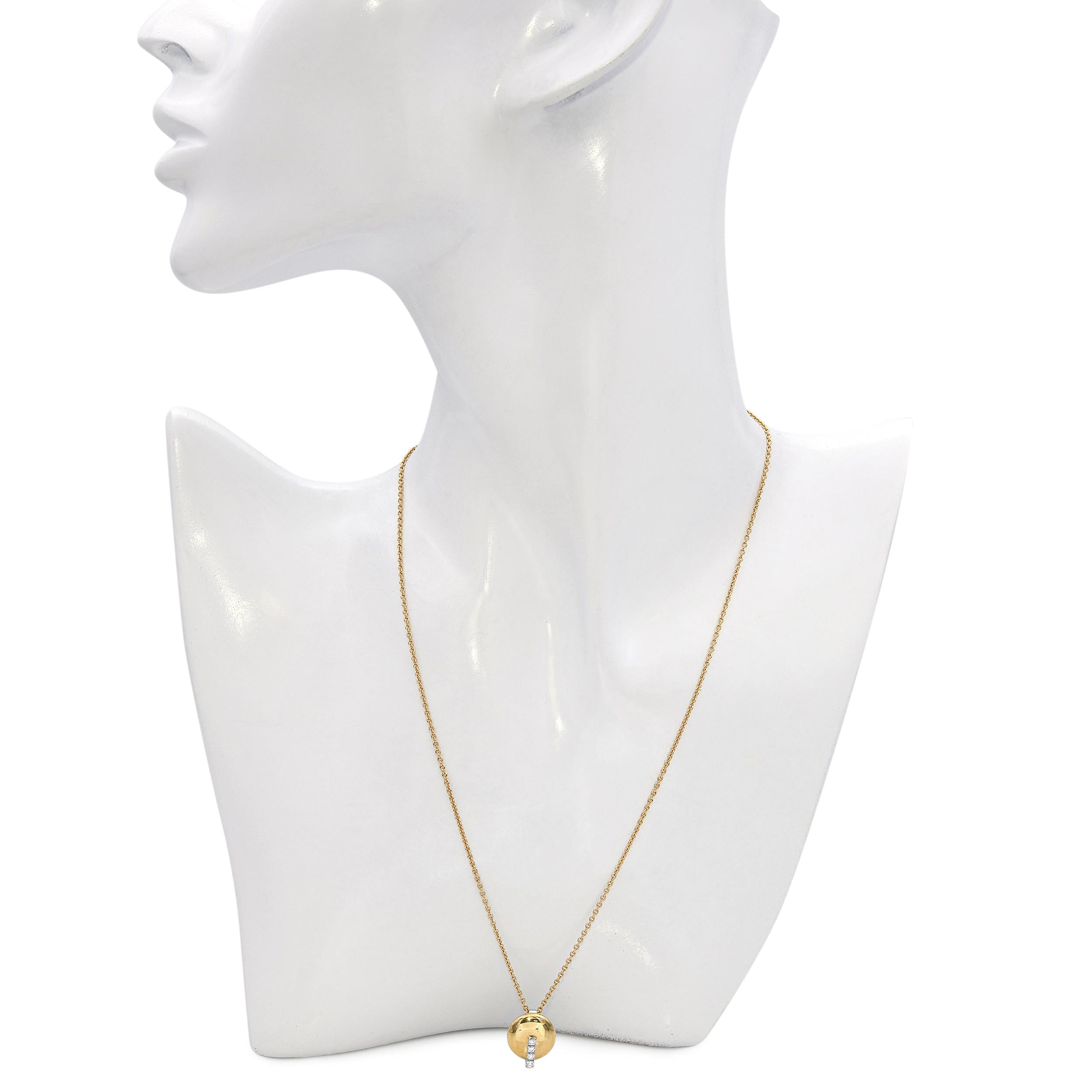 Roberto Coin 18k Two-Tone Gold Diamond Disc Pendant Necklace