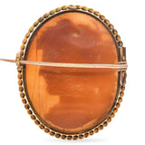 Antique Gilt Shell Cameo "Baccus" Brooch