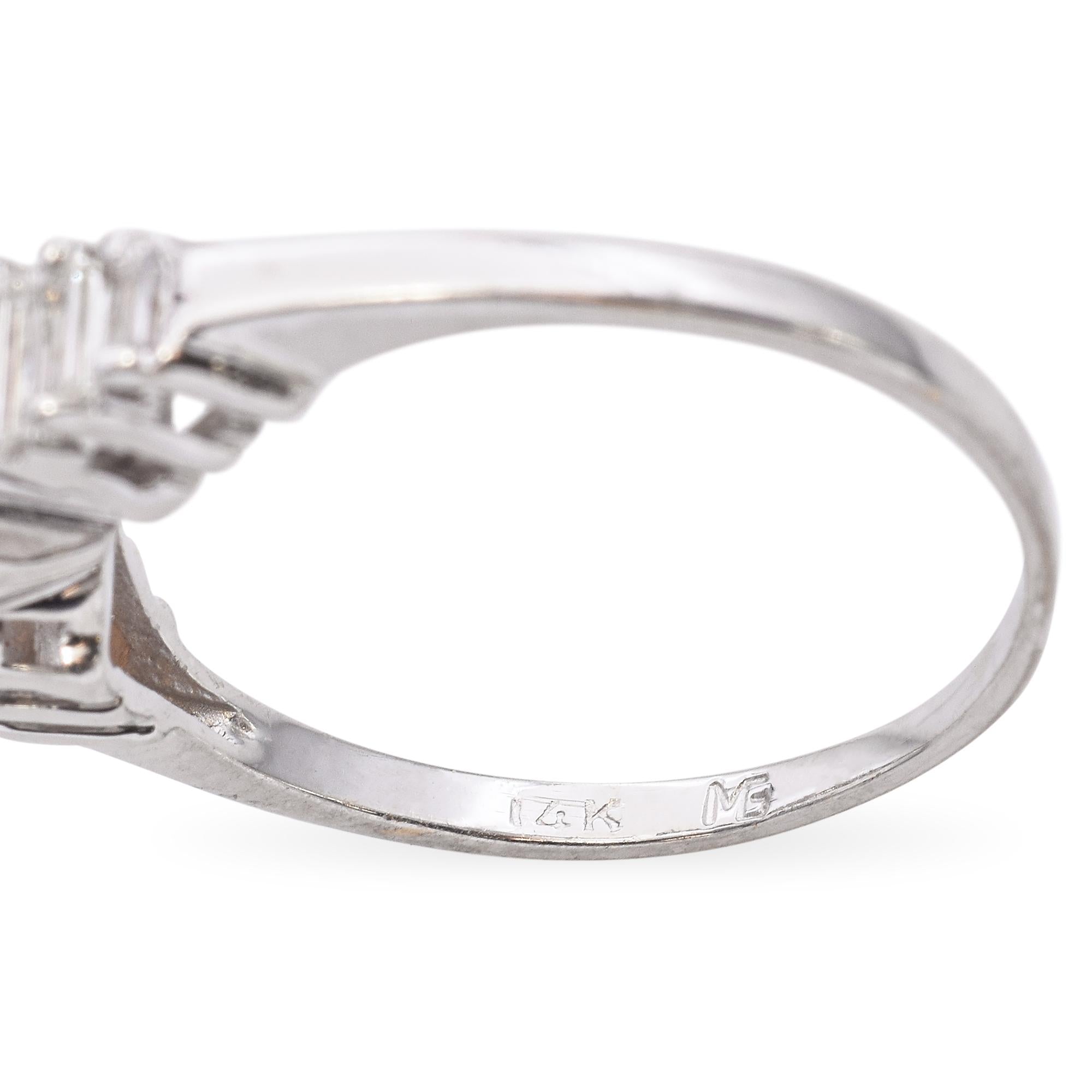 14k White Gold and Diamond Semi Mount Engagement Ring