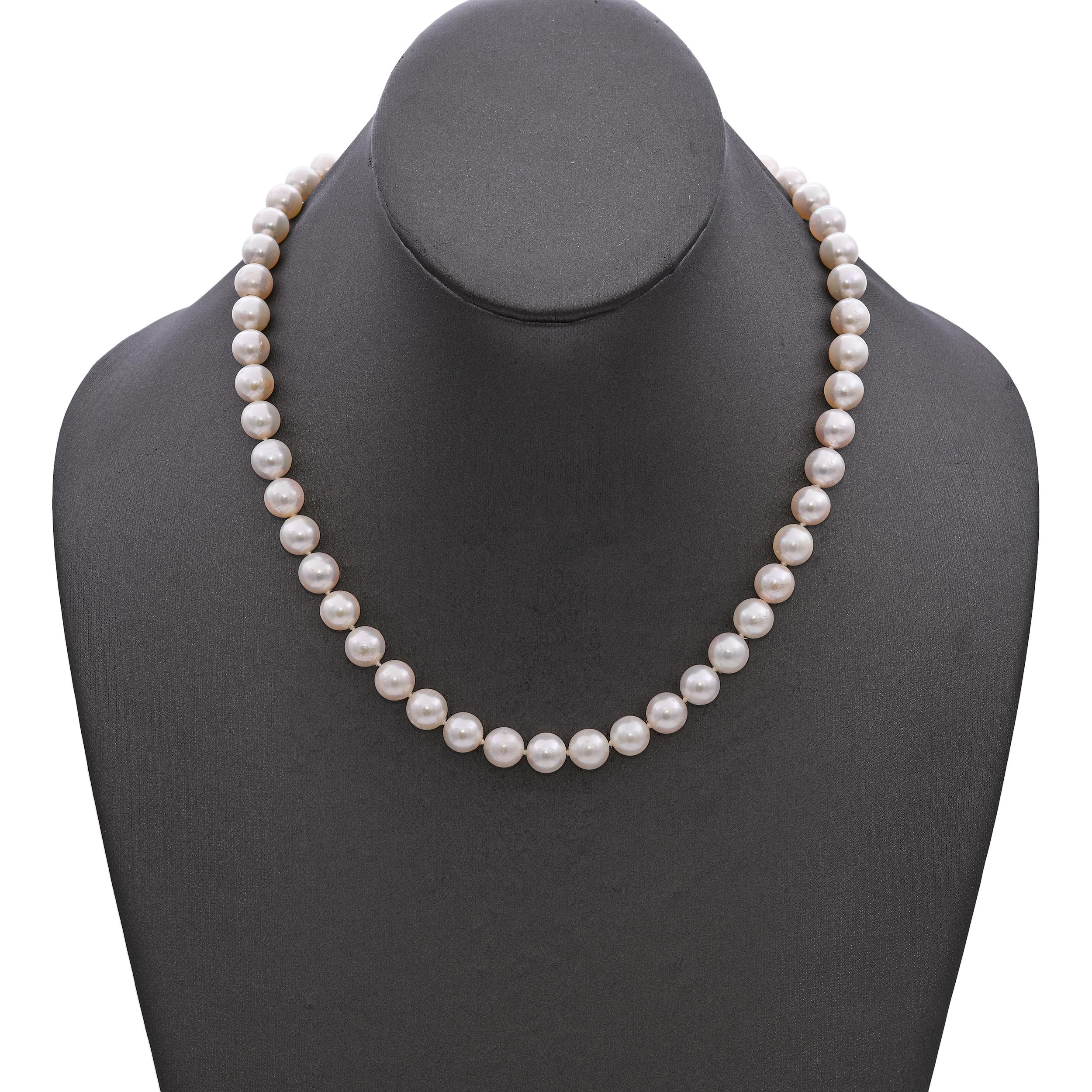 Vintage 14k Yellow Gold Pearl Strand Necklace