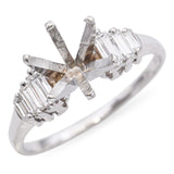 14k White Gold and Diamond Semi Mount Engagement Ring