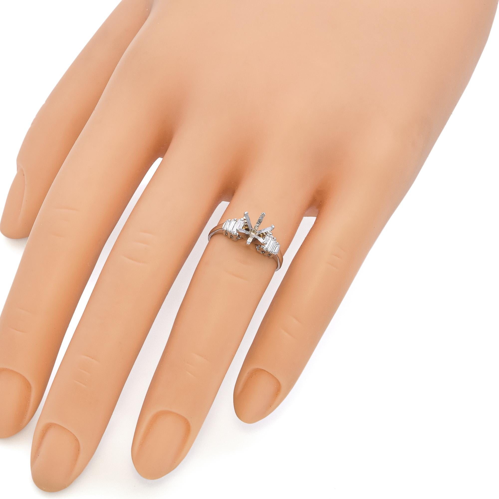 14k White Gold and Diamond Semi Mount Engagement Ring