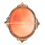 Antique 10k Saint Playing Music Cameo Brooch