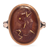 Antique Victorian Rose Gold Sard Intaglio Soldier Cameo Ring