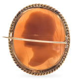 Antique Yellow Gold Shell Cameo "George Washington" Brooch