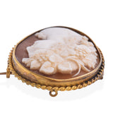 Antique Gilt Shell Cameo "Baccus" Brooch