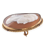 Antique Yellow Gold Shell Cameo "George Washington" Brooch
