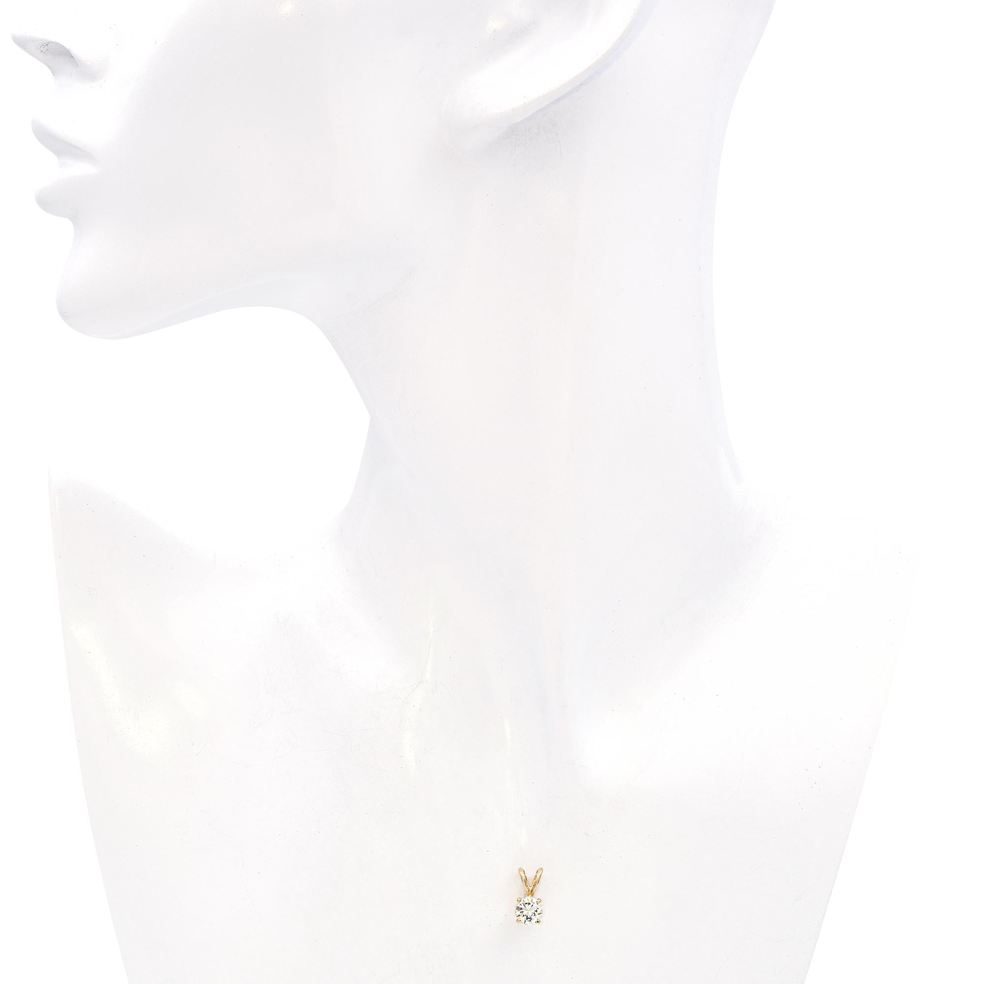 Yellow Gold .70ct Diamond Solitaire Pendant