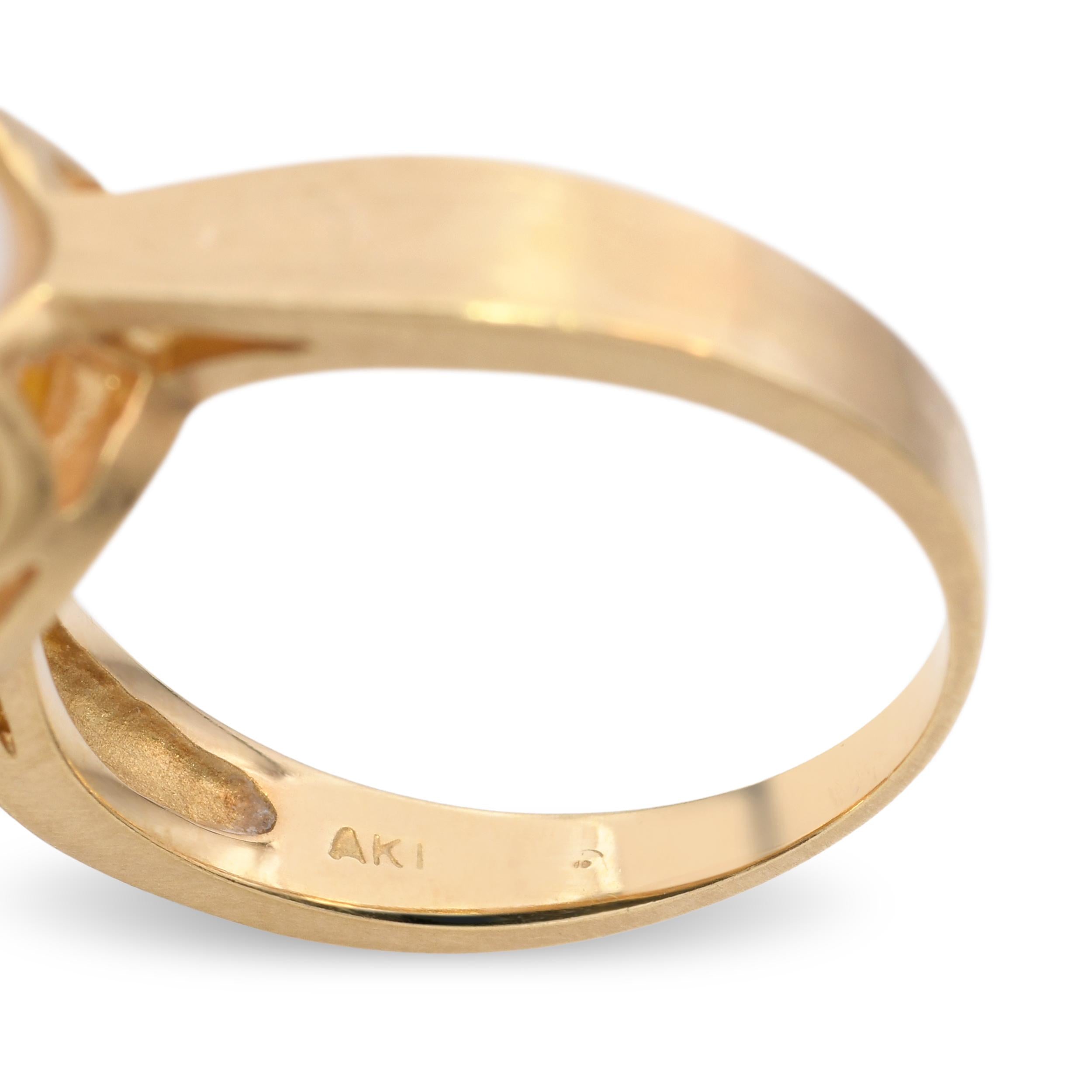 Vintage 18k Yellow Gold Pearl 10mm Pearl Ring