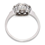 Antique 14k White Gold Old European Cut Chocolate & White Diamond Halo Ring