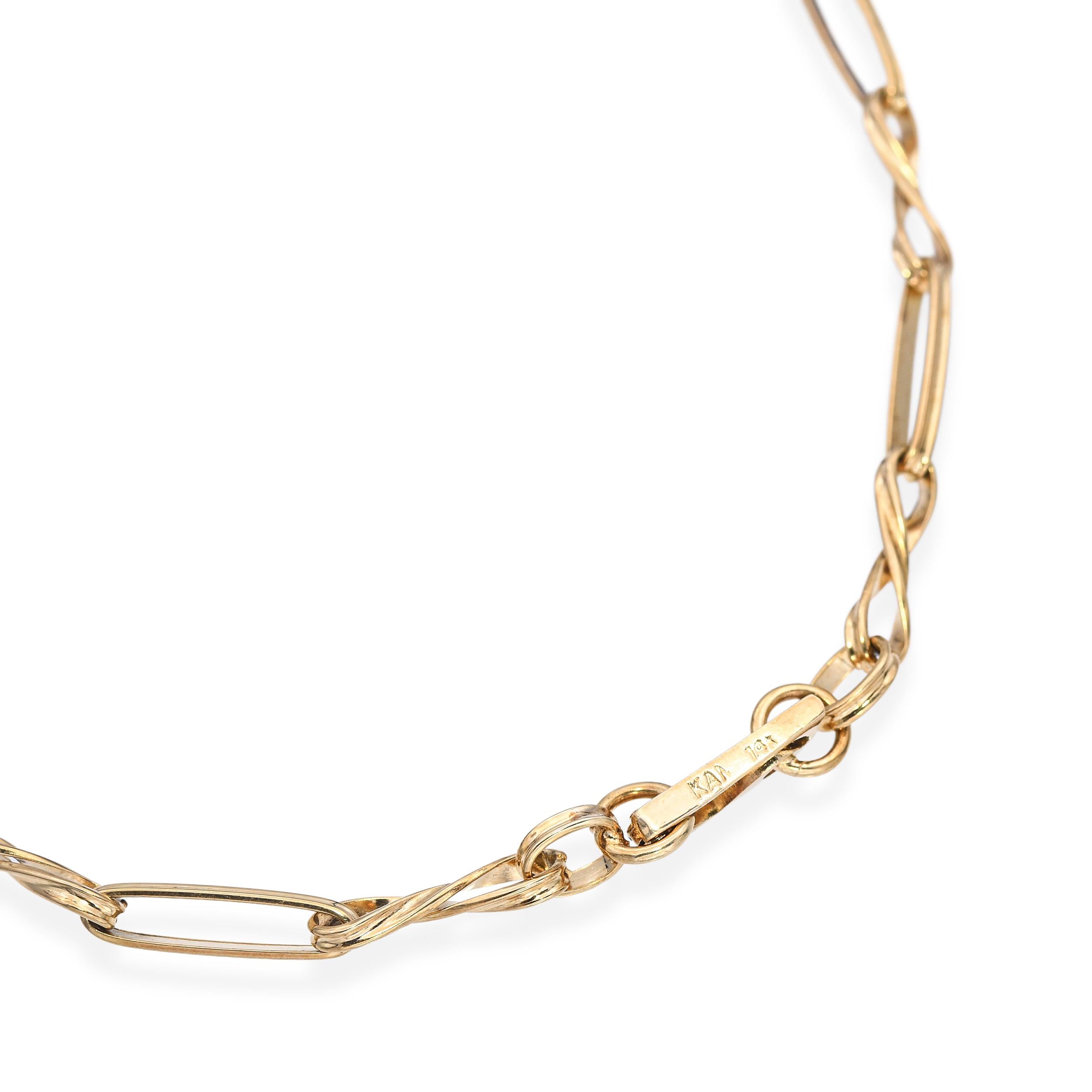 Vintage 14k Yellow Gold Tiger's Eye Station Necklace