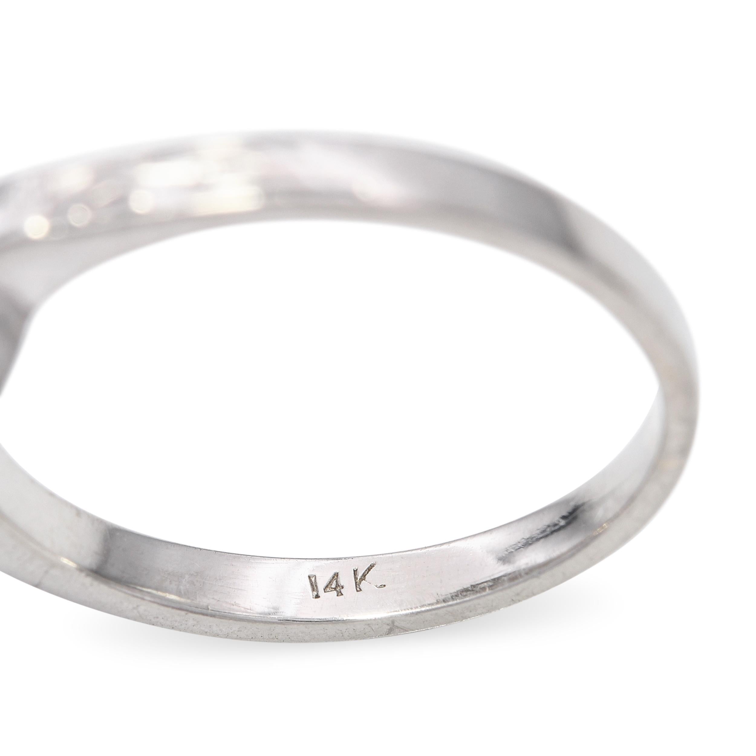 Antique 14k White Gold Old European Cut Chocolate & White Diamond Halo Ring