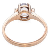 Vintage 10k Yellow Gold Moonstone with Accent Diamonds Ring