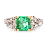 Vintage 18k Yellow Gold 1.42ct Colombian Emerald and Diamond Ring