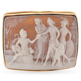 Vintage G Noto "Judgement of Paris (Picking Venus)" Yellow Gold Brooch