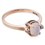 Vintage 10k Yellow Gold Moonstone with Accent Diamonds Ring