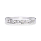 Vintage 14k White Gold Diamond Half Band Ring
