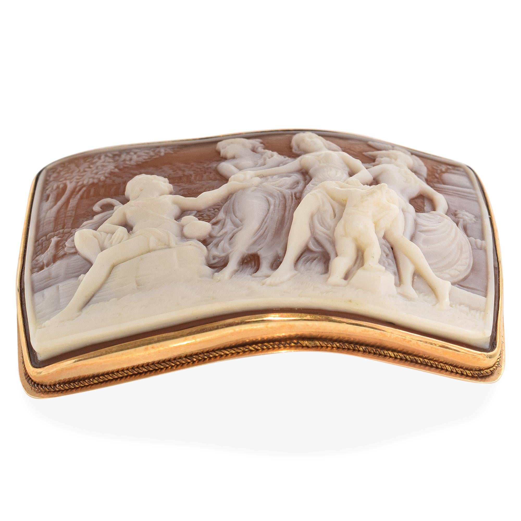 Vintage G Noto "Judgement of Paris (Picking Venus)" Yellow Gold Brooch
