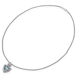 Vintage 14k White Gold Aquamarine and Diamond Necklace