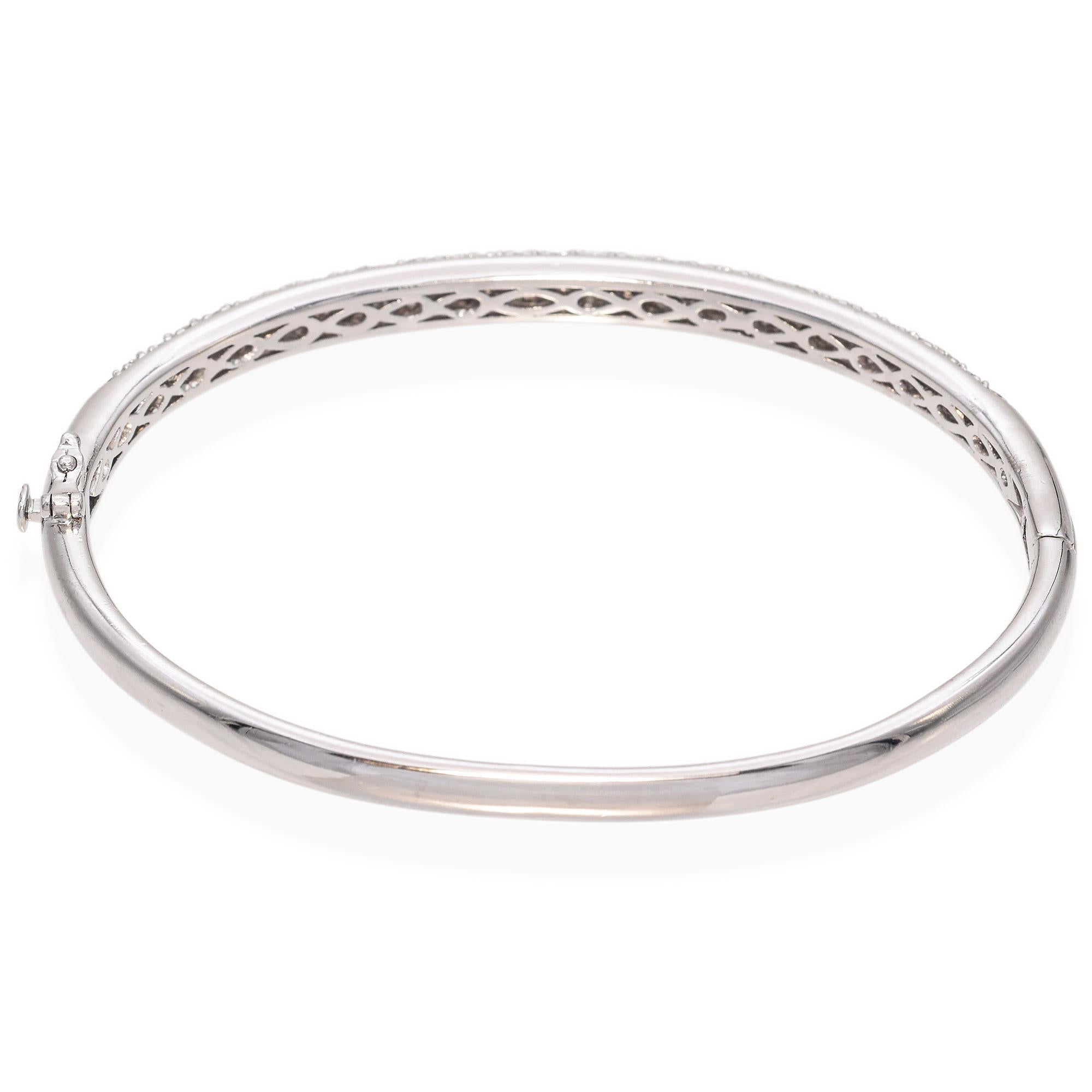 Vintage Platinum and Diamond Hinged Bangle