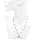 Vintage 14k White Gold Aquamarine and Diamond Necklace