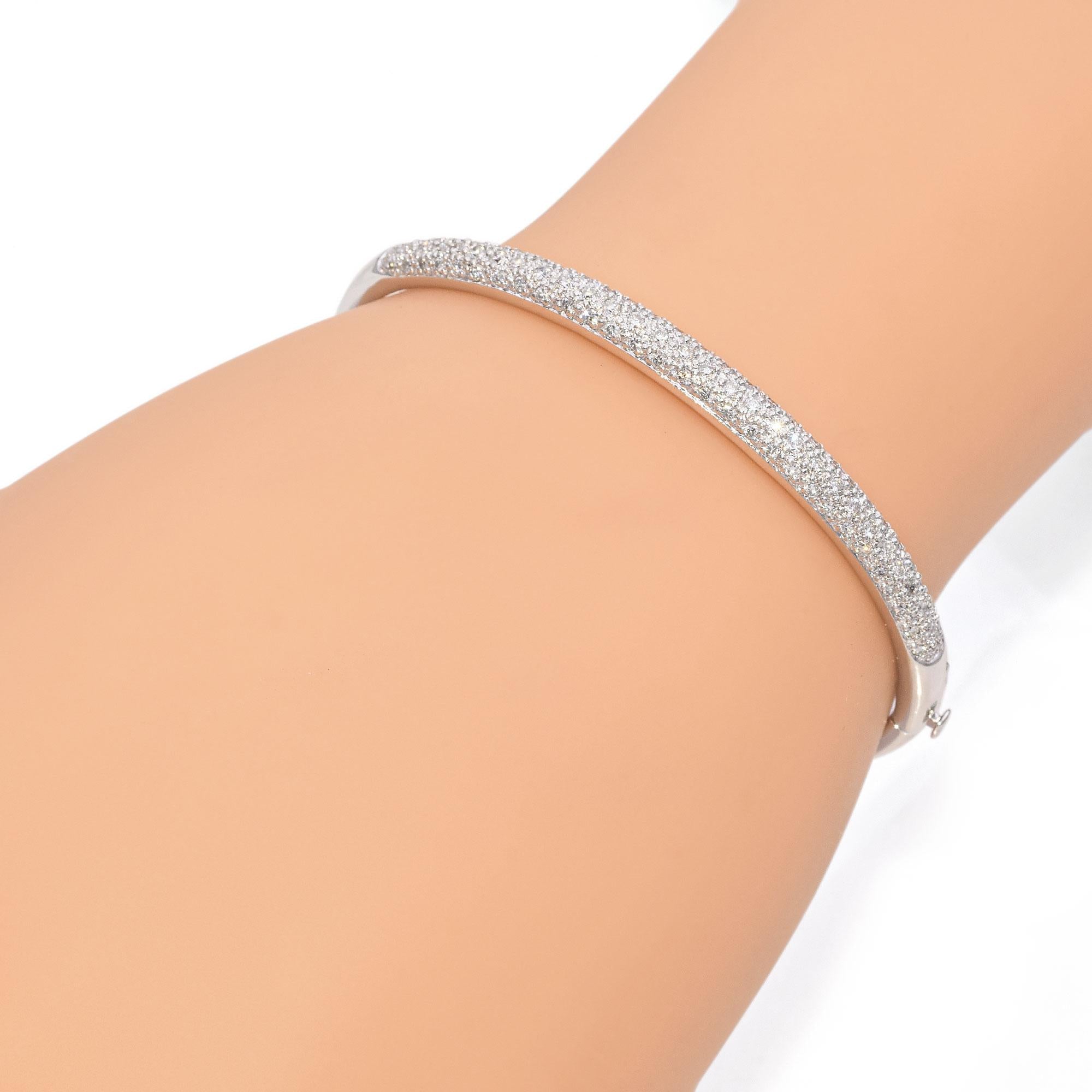 Vintage Platinum and Diamond Hinged Bangle