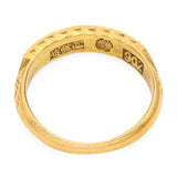 Vintage Chinese 21k Yellow Gold Enamel R Initial Ring