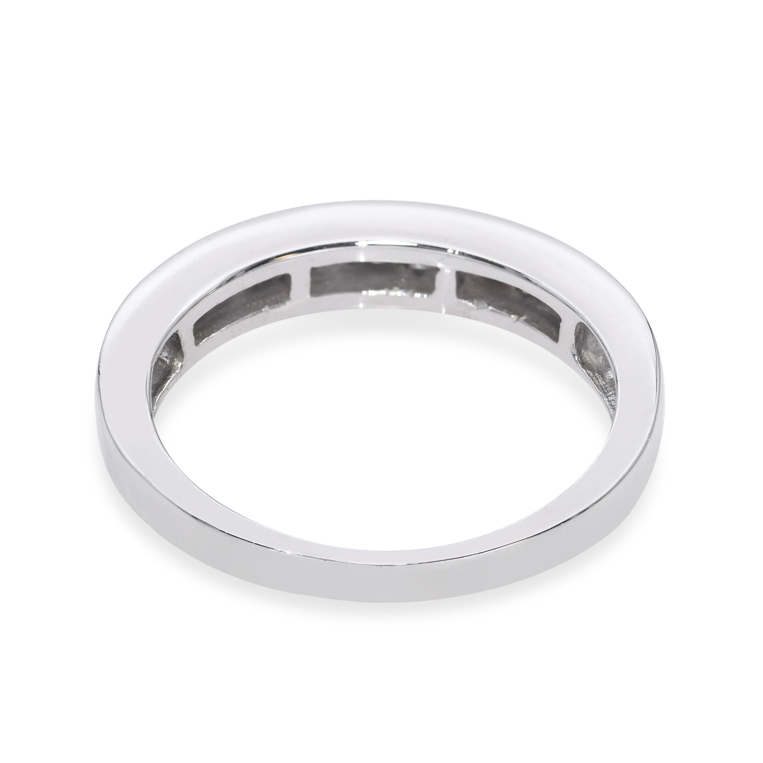 Vintage 14k White Gold Diamond Half Band Ring