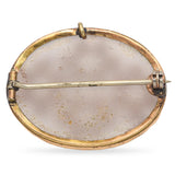 Antique Gold Vermeil Enameled Glass Brooch