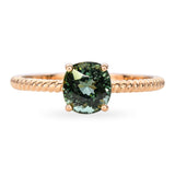 Vintage 18k Yellow Gold Green Tourmaline Solitaire Ring