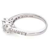 Vintage 14k White Gold 0.68tcw 3-Strone Diamond Engagement Ring