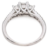 Vintage 14k White Gold 0.68tcw 3-Strone Diamond Engagement Ring