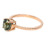Vintage 18k Yellow Gold Green Tourmaline Solitaire Ring