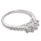 Vintage 14k White Gold 0.68tcw 3-Strone Diamond Engagement Ring