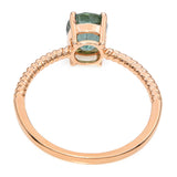 Vintage 18k Yellow Gold Green Tourmaline Solitaire Ring