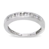 Vintage 14k White Gold Diamond Half Band Ring