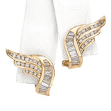 18k Yellow Gold Diamond Winged Earrings