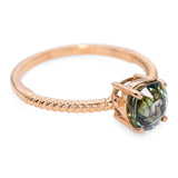 Vintage 18k Yellow Gold Green Tourmaline Solitaire Ring