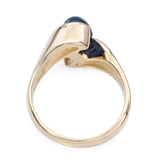 Vintage 14k Yellow Gold 2.01ct Blue Star Sapphire Bypass Ring