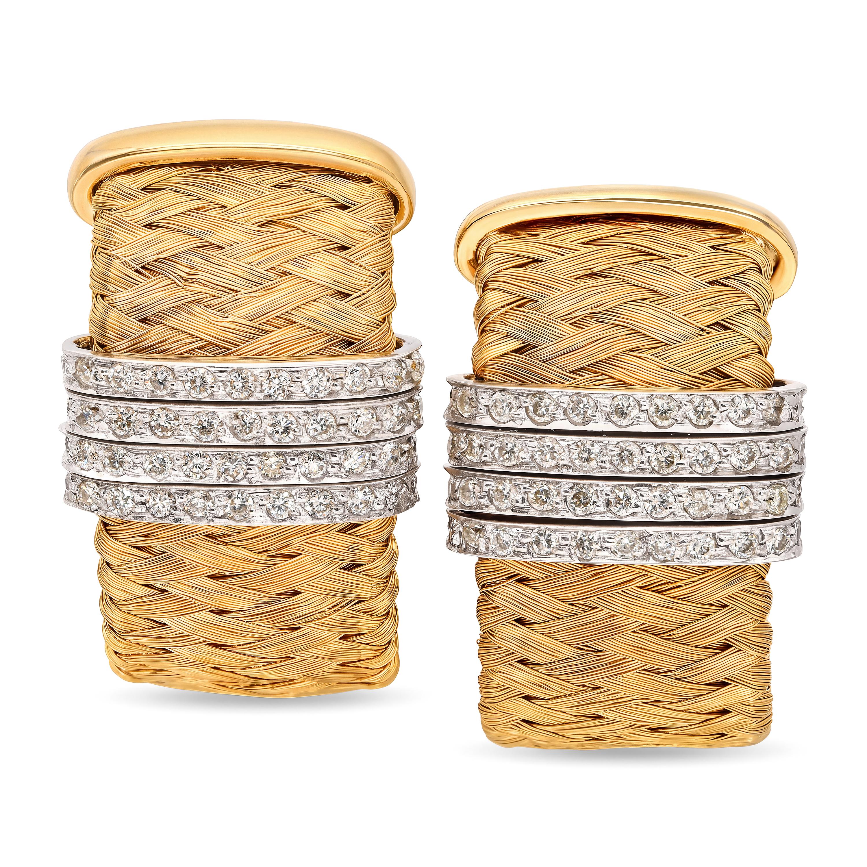 Roberto Coin 18k Yellow Gold and Diamond Primavera Collection Earrings