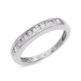 Vintage 14k White Gold Diamond Half Band Ring