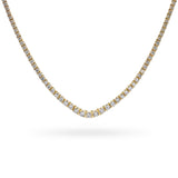 Vintage 14k Yellow Gold 4.55tcw Diamond Graduating Tennis Necklace