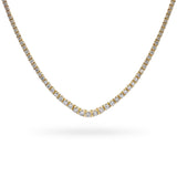Vintage 14k Yellow Gold 4.55tcw Diamond Graduating Tennis Necklace
