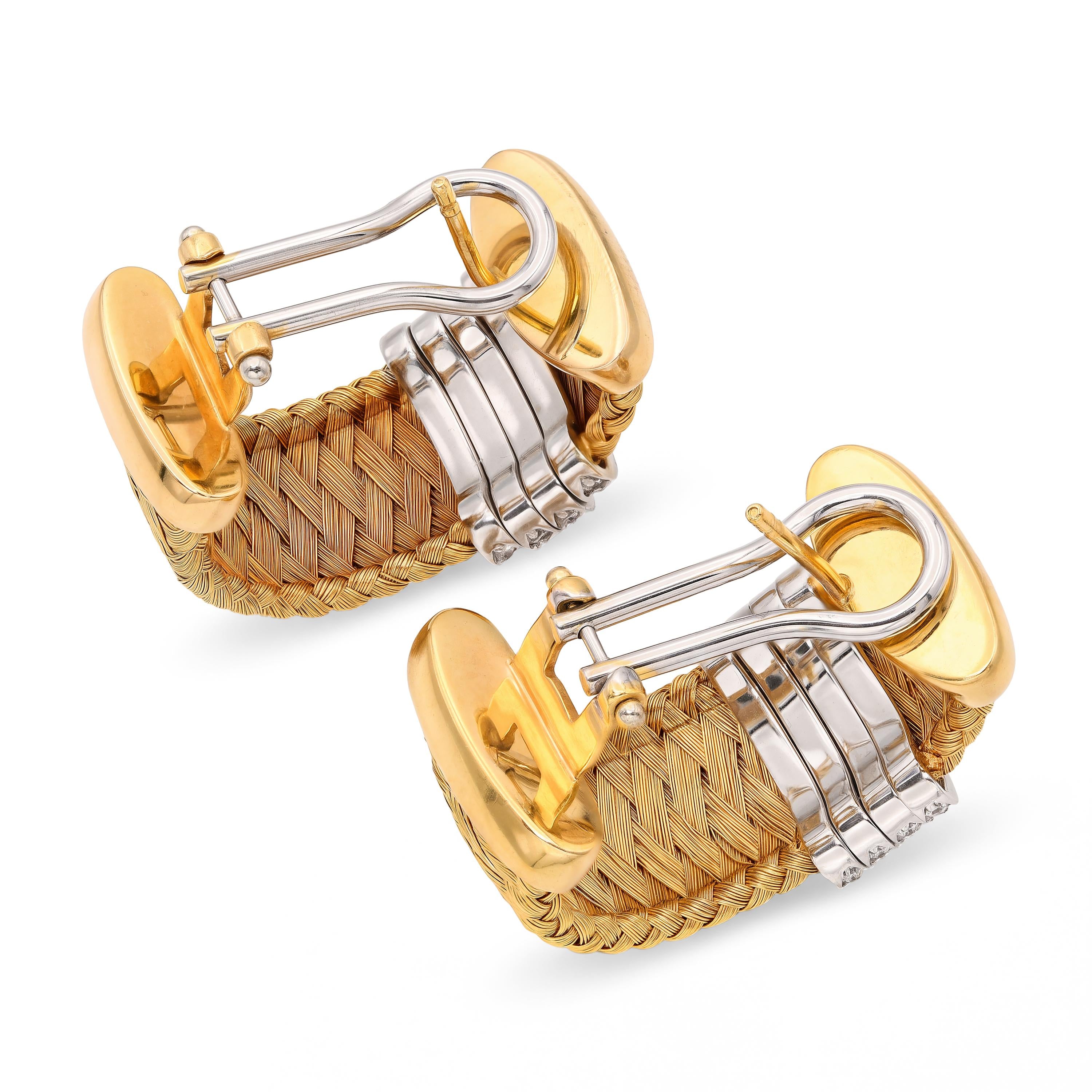 Roberto Coin 18k Yellow Gold and Diamond Primavera Collection Earrings