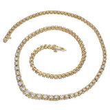 Vintage 14k Yellow Gold 4.55tcw Diamond Graduating Tennis Necklace