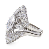 Vintage 14k White Gold and Platinum 3.07tcw Engagement Ring