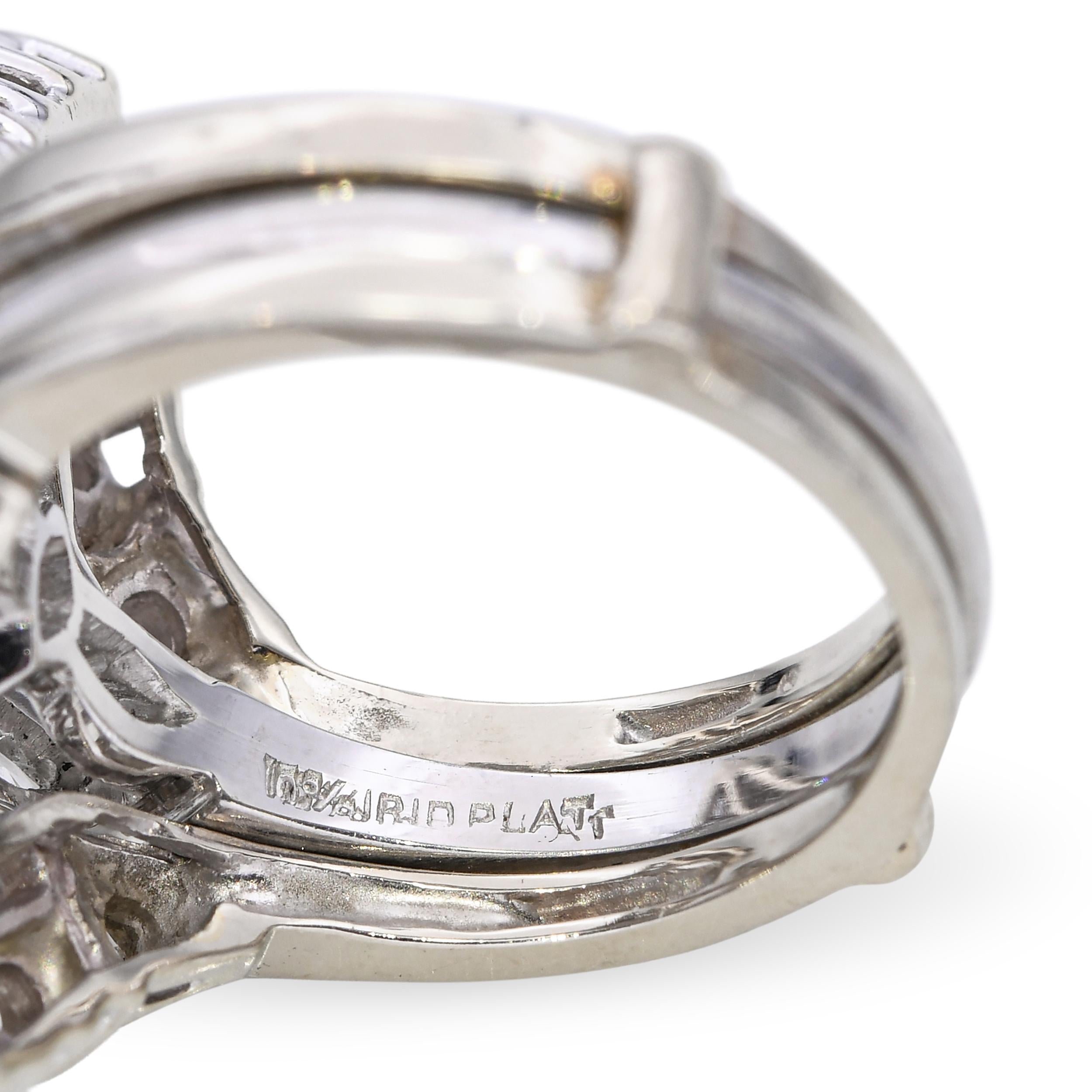 Vintage 14k White Gold and Platinum 3.07tcw Engagement Ring
