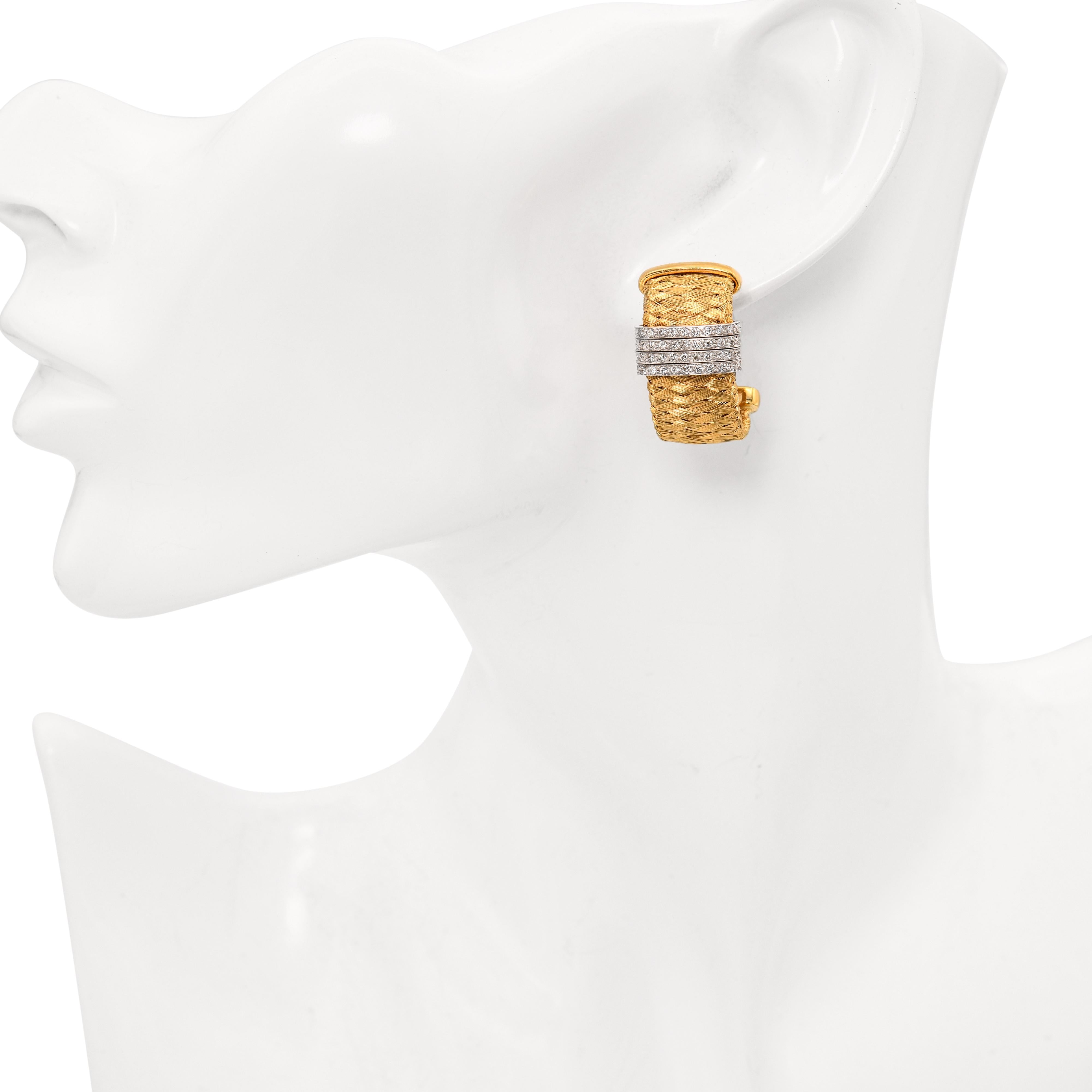 Roberto Coin 18k Yellow Gold and Diamond Primavera Collection Earrings